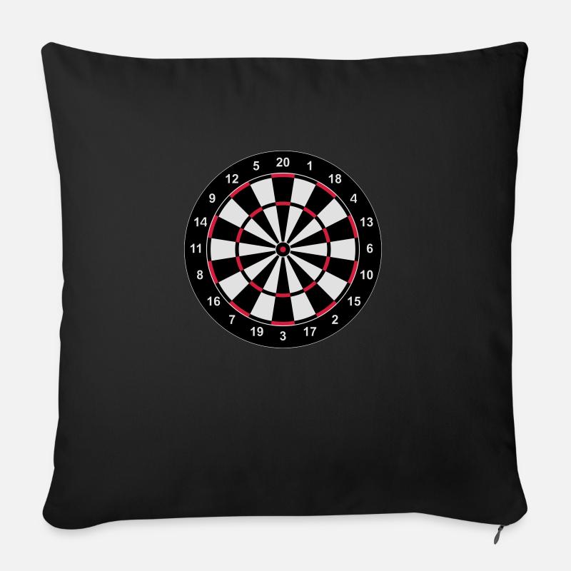 Dartboard - Sofakissen mit Füllung 45 x 45 cm - Schwarz