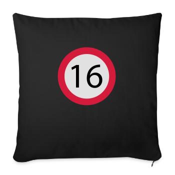 16 - Sofakissen mit Füllung 45 x 45 cm - Schwarz - Vorne