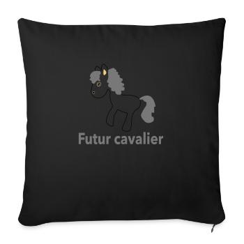 bb cavalier - Coussin et housse de 45 x 45 cm - noir - Devant