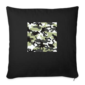 White and Brown Camouflage - Sofa pillow with filling 45cm x 45cm - black - Front