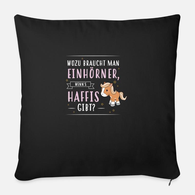 Wozu Einhörner Haflinger - Sofakissen mit Füllung 45 x 45 cm - Schwarz