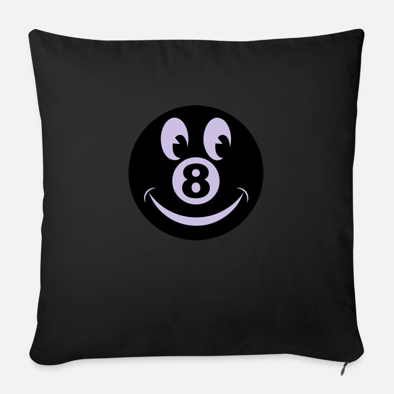 8 ball smiley vecto - Sofakissen mit Füllung 45 x 45 cm - Schwarz