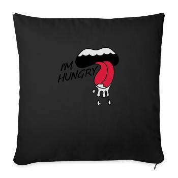 im_hungry_mouth - Sofa pillow with filling 45cm x 45cm - black - Front