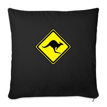 Kangaroo__V001 - Coussin et housse de 45 x 45 cm - noir - Devant