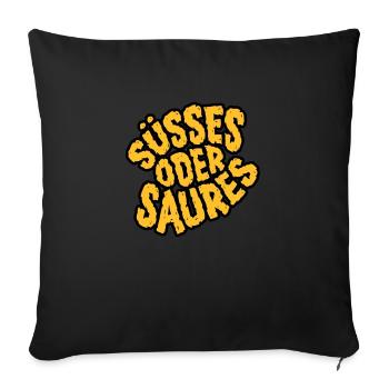 Halloween Shirt Süßes oder Saures - Sofakissen mit Füllung 45 x 45 cm - Schwarz - Vorne