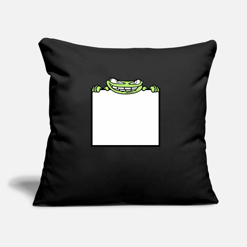 frog shield hide frame text write mau Sofa pillow with filling 45cm x 45cm