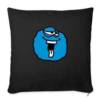 cercle de balle autour du visage de rire monstre de tête drôle - Coussin et housse de 45 x 45 cm - noir - Devant