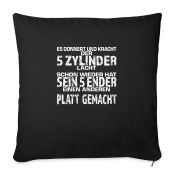 5 CYLINDERS - Sofa pillow with filling 45cm x 45cm - black - Front