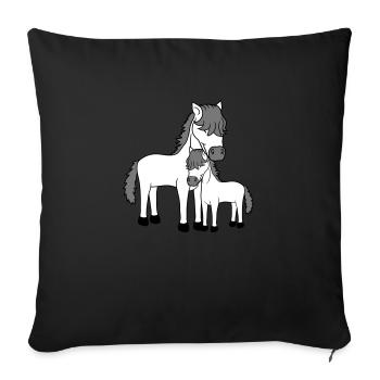 baby child mom daddy family young foal sweet ni - Sofa pillow with filling 45cm x 45cm - black - Front