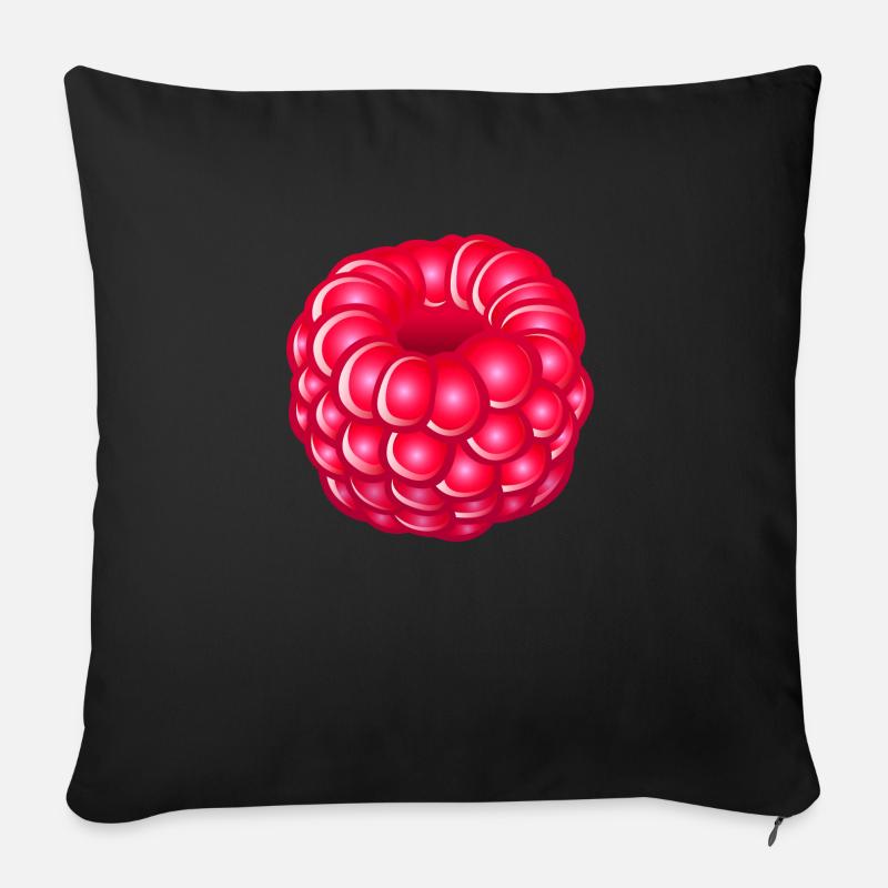 framboise kawaii.png - Coussin et housse de 45 x 45 cm - noir
