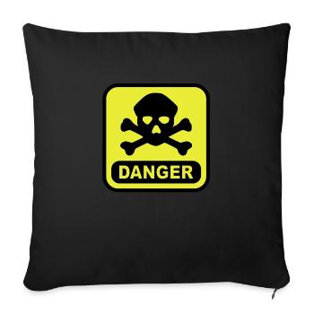 Danger Totenkopf - Sofakissen mit Füllung 45 x 45 cm - Schwarz - Vorne