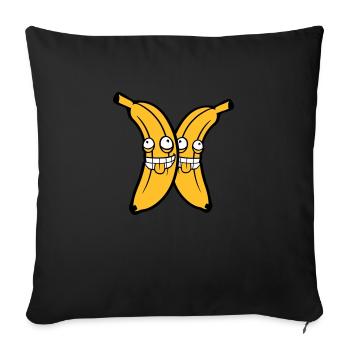 2 friends team couple banana fruit crazy grimace - Sofa pillow with filling 45cm x 45cm - black - Front