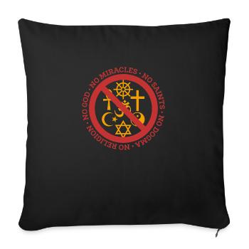 Athée Dieu miracle Saint Dog cycle cadeau - Coussin et housse de 45 x 45 cm - noir - Devant