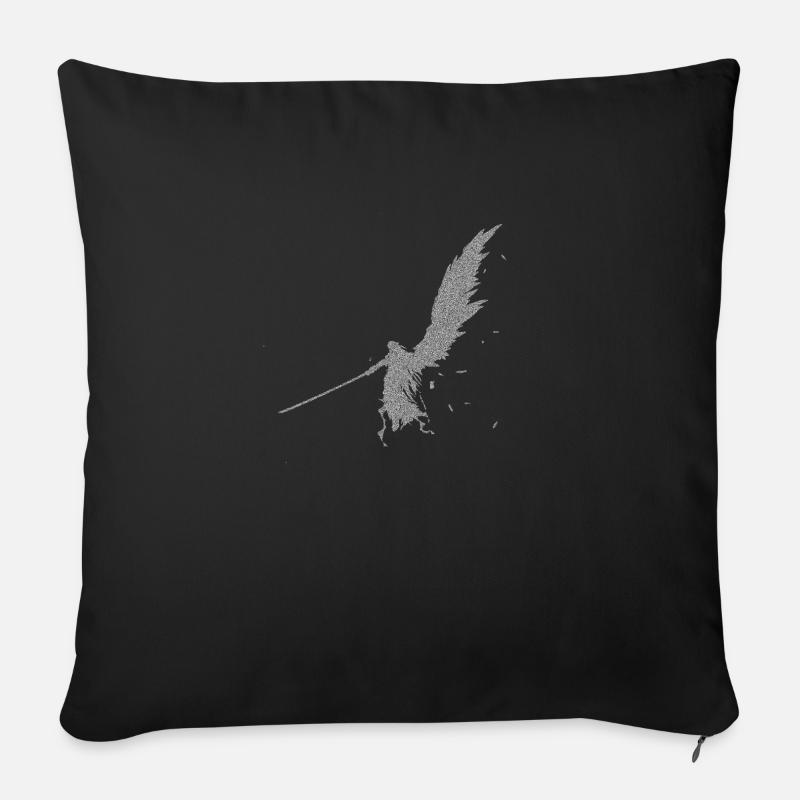 Nuage d'ange épée longue - Coussin et housse de 45 x 45 cm - noir