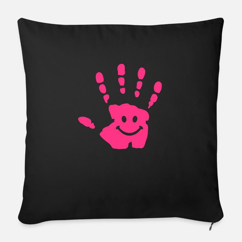 hand Lächeln - Sofakissen mit Füllung 45 x 45 cm - Schwarz