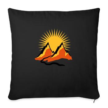 Schöne Berge Wanderweg Sonne - Sofakissen mit Füllung 45 x 45 cm - Schwarz - Vorne