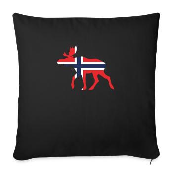 Moose Norway flag - Sofakissen mit Füllung 45 x 45 cm - Schwarz - Vorne
