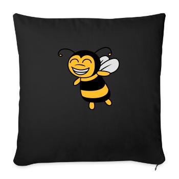 Mignonne petite abeille - Coussin et housse de 45 x 45 cm - noir - Devant