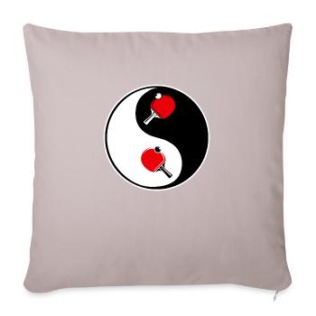 ping pong, yin yang team - Sofakissen mit Füllung 45 x 45 cm - helles Taupe - Vorne