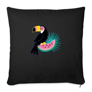 Tukan & Melone - Sofakissen mit Füllung 45 x 45 cm - Schwarz - Vorne