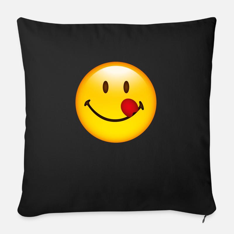Smiley Taste - Sofakissen mit Füllung 45 x 45 cm - Schwarz