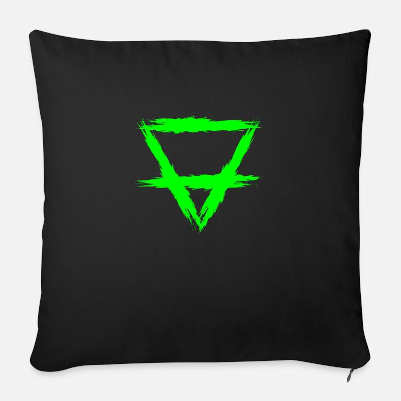 Element Symbol Erde - Sofakissen mit Füllung 45 x 45 cm - Schwarz