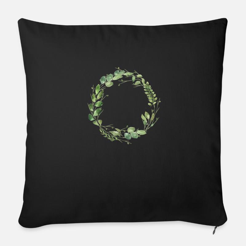 leafy_love - Sofakissen mit Füllung 45 x 45 cm - Schwarz
