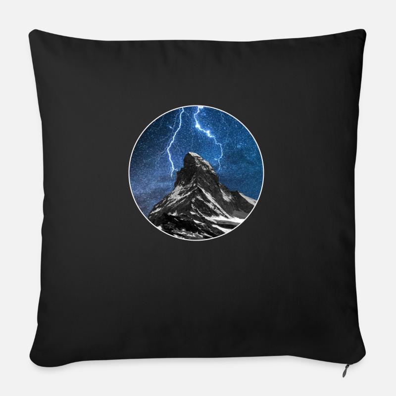 Orages au-dessus du Cervin - Coussin et housse de 45 x 45 cm - noir