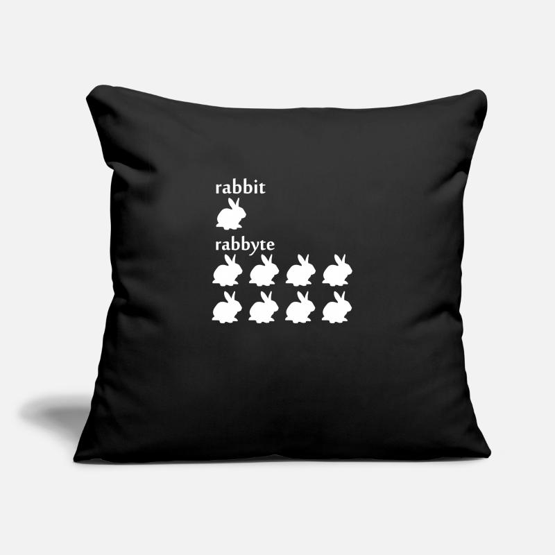 Programmeur informatique cadeau lapin octet Coussin et housse de 45 x 45 cm