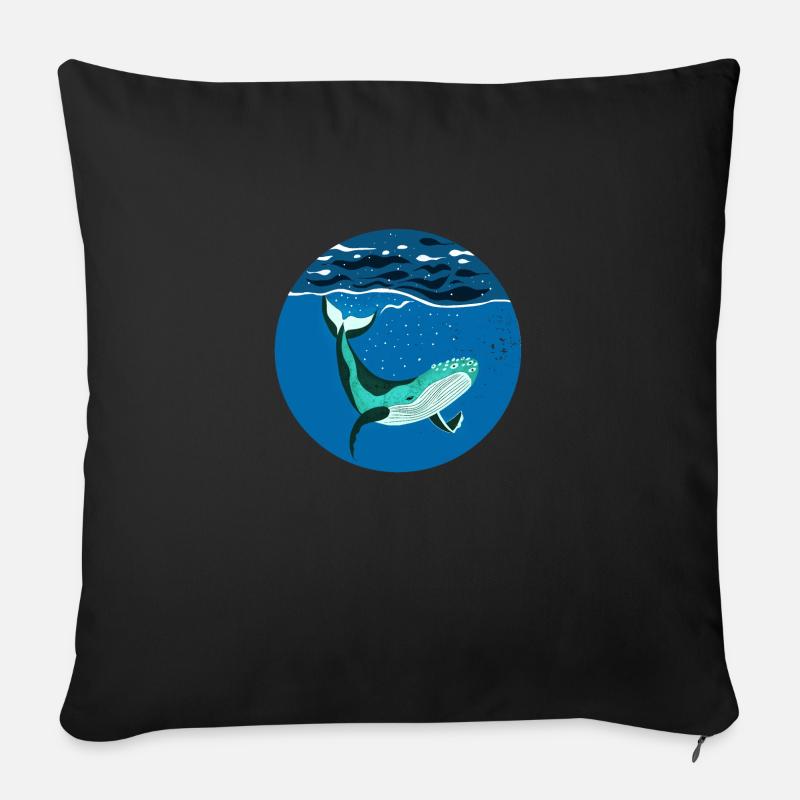 Humpback I Buckelwal unter Wasser - Sofakissen mit Füllung 45 x 45 cm - Schwarz