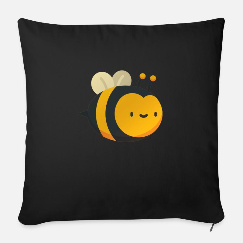 glückliche süße Biene - Sofakissen mit Füllung 45 x 45 cm - Schwarz