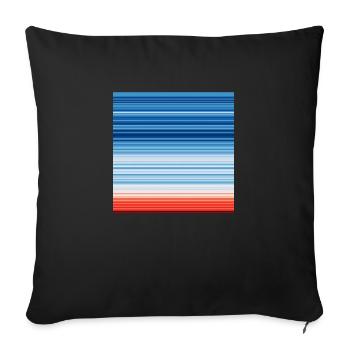 Warming Stripes | Scientists for Future - Coussin et housse de 45 x 45 cm - noir - Devant