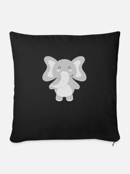 Elefant - zum selbst gestalten - Sofakissen mit Füllung 45 x 45 cm - Schwarz
