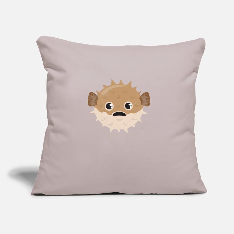 Kugelfisch Grumpy Kinder lustiges Geschenk Sofakissen mit Füllung 45 x 45 cm
