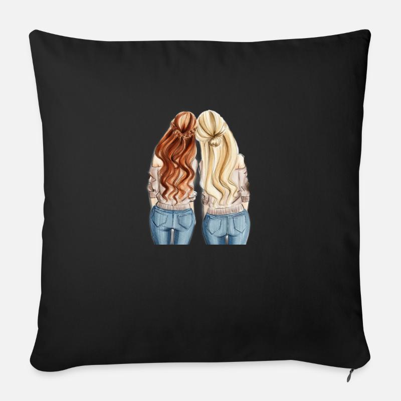 Freunde - Sofakissen mit Füllung 45 x 45 cm - Schwarz