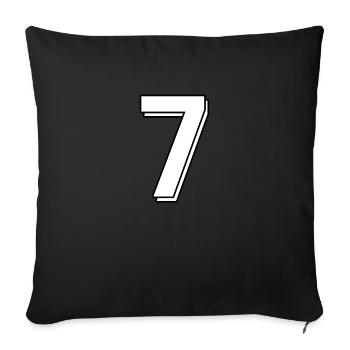 Number 7 - Sofa pillow with filling 45cm x 45cm - black - Front