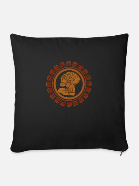 Maya Symbol Maya Kalender Geschenkidee - Sofakissen mit Füllung 45 x 45 cm - Schwarz