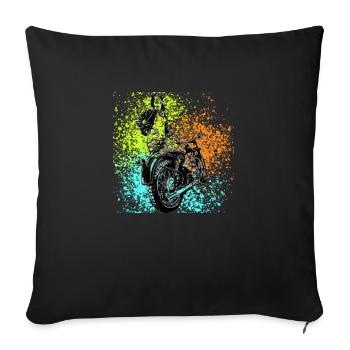 Motorcycle - Sofa pillow with filling 45cm x 45cm - black - Front