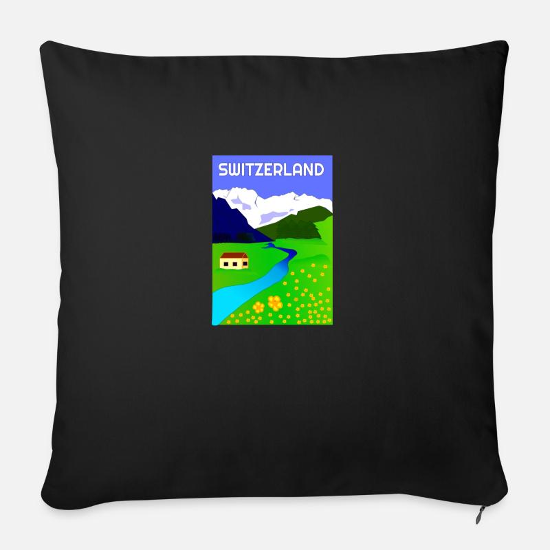 SCHWEIZ - Sofakissen mit Füllung 45 x 45 cm - Schwarz