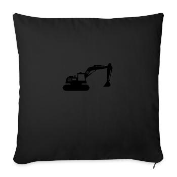 excavator - Sofa pillow with filling 45cm x 45cm - black - Front