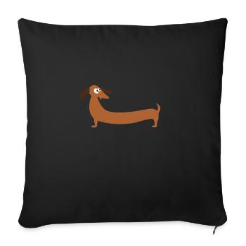 Langer Dackel - Sofakissen mit Füllung 45 x 45 cm - Schwarz - Vorne