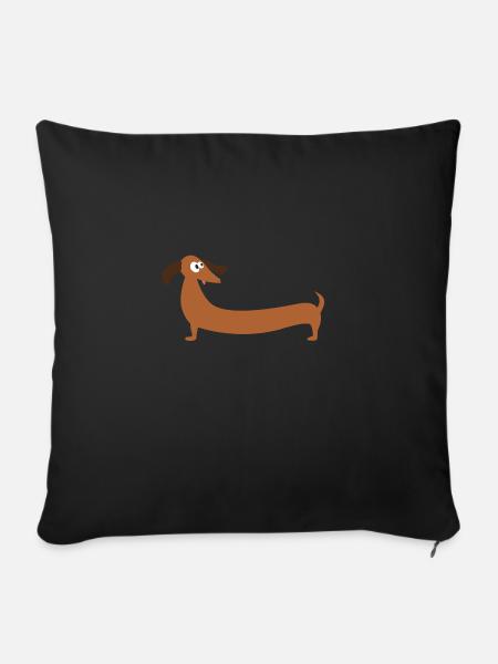 Langer Dackel - Sofakissen mit Füllung 45 x 45 cm - Schwarz