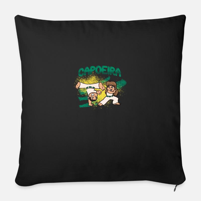 Roda de capoeira Kinder - Sofakissen mit Füllung 45 x 45 cm - Schwarz