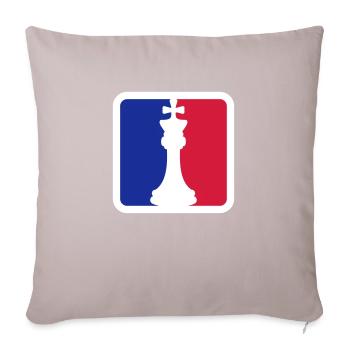 Les échecs Rouge Bleu - Coussin et housse de 45 x 45 cm - taupe clair - Devant