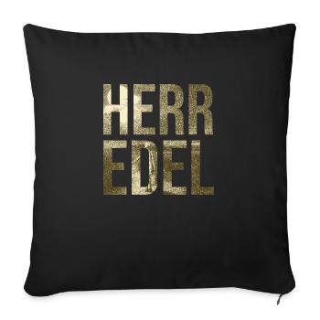 Edel - Sofakissen mit Füllung 45 x 45 cm - Schwarz - Vorne