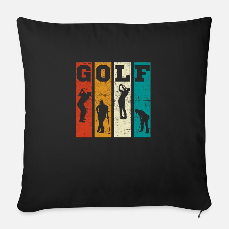Golf Vintage Design - Golf Golfer Golfer - Sofakissen mit Füllung 45 x 45 cm - Schwarz