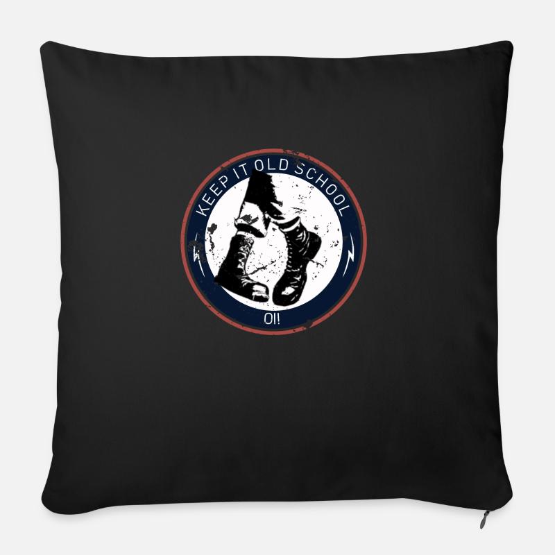 Keep It Oldsccol - Keep It Strong - OI Skinhead - Coussin et housse de 45 x 45 cm - noir