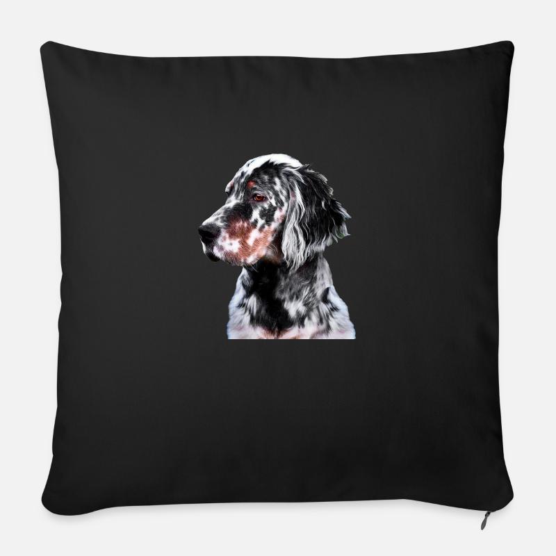 Setter Anglais - Coussin et housse de 45 x 45 cm - noir