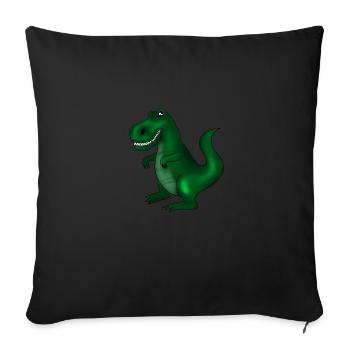 Dinosaur - Sofa pillow with filling 45cm x 45cm - black - Front