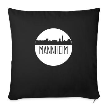 mannheim, skyline, kreis, scherenschnitt, weiss - Sofakissen mit Füllung 45 x 45 cm - Schwarz - Vorne